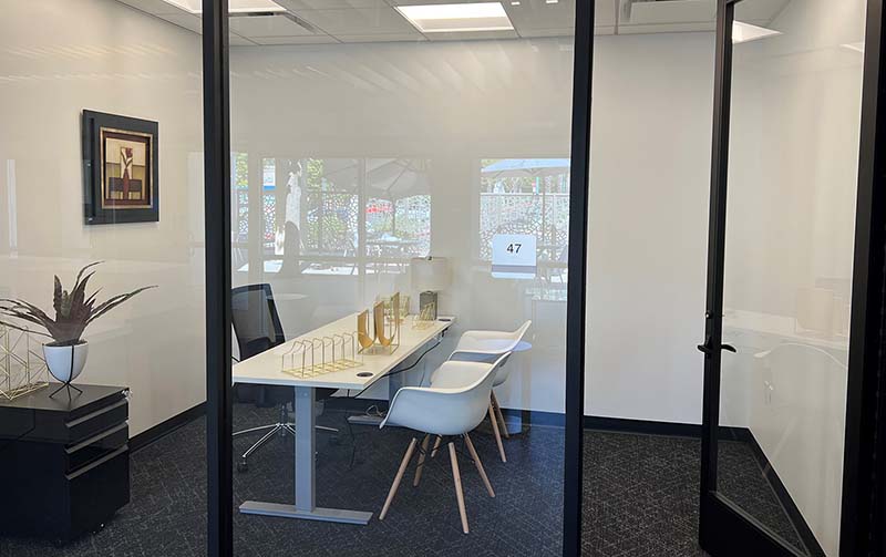 Custom Private Office from Hallway